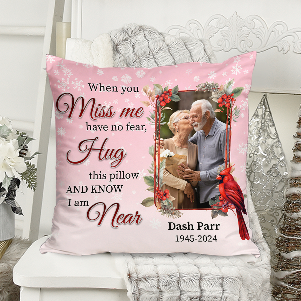 Custom Name and Photo Pillow - Personalized Custom Pillow - Memorial Gift