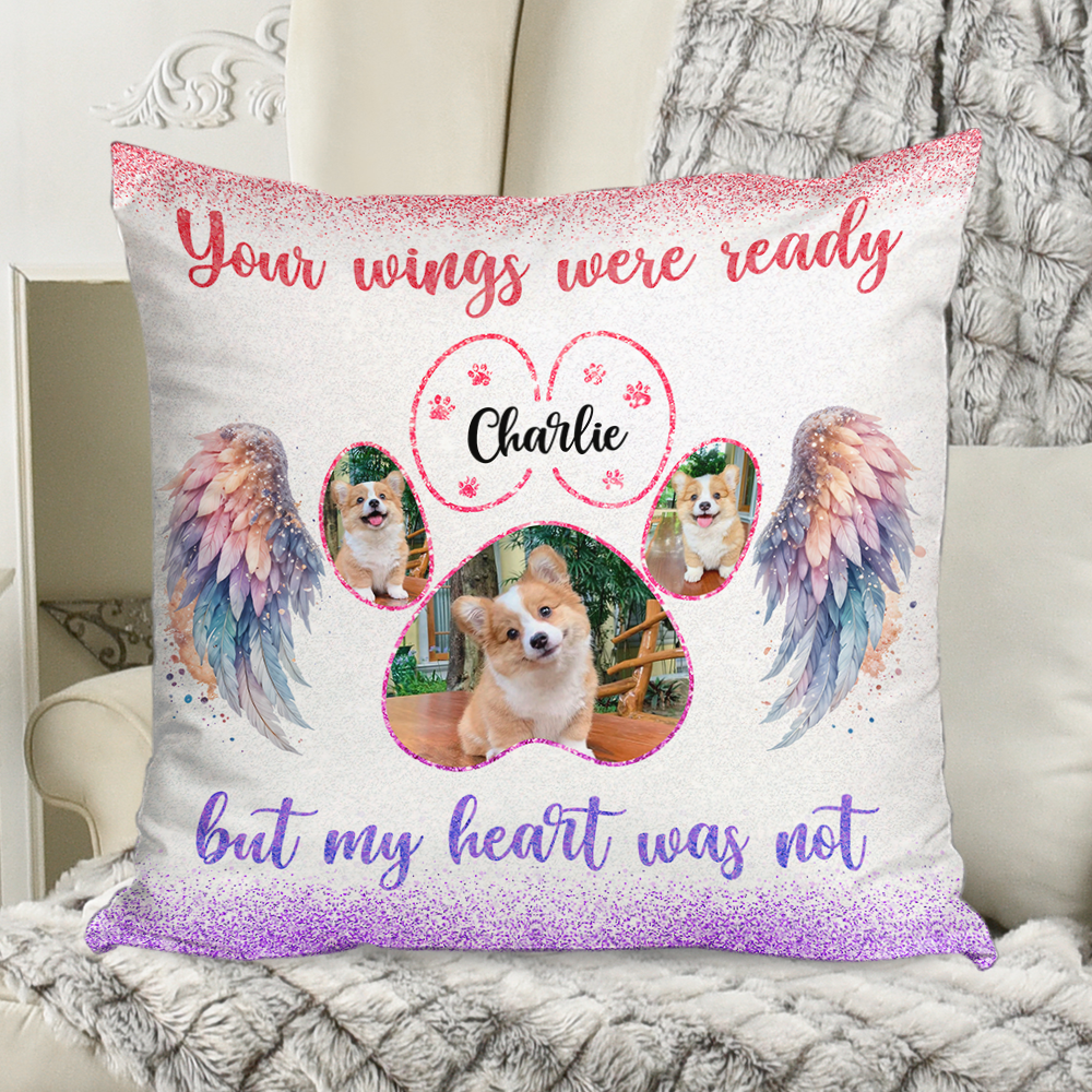 Custom Pet Name and Photo - Personalized Memorial Pillow - Pet Memorial Gift