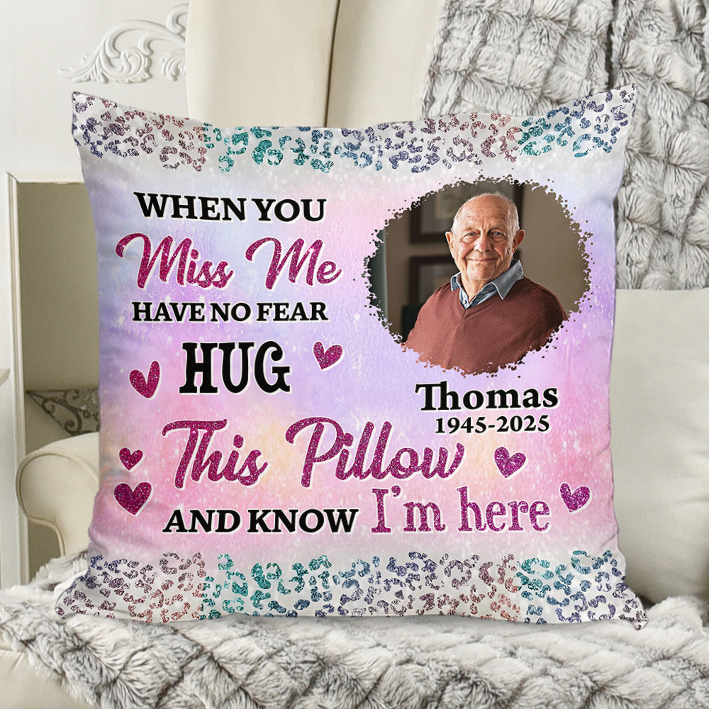Custom Name and Photo - Personalized Memorial Pillow - Sympathy Gift