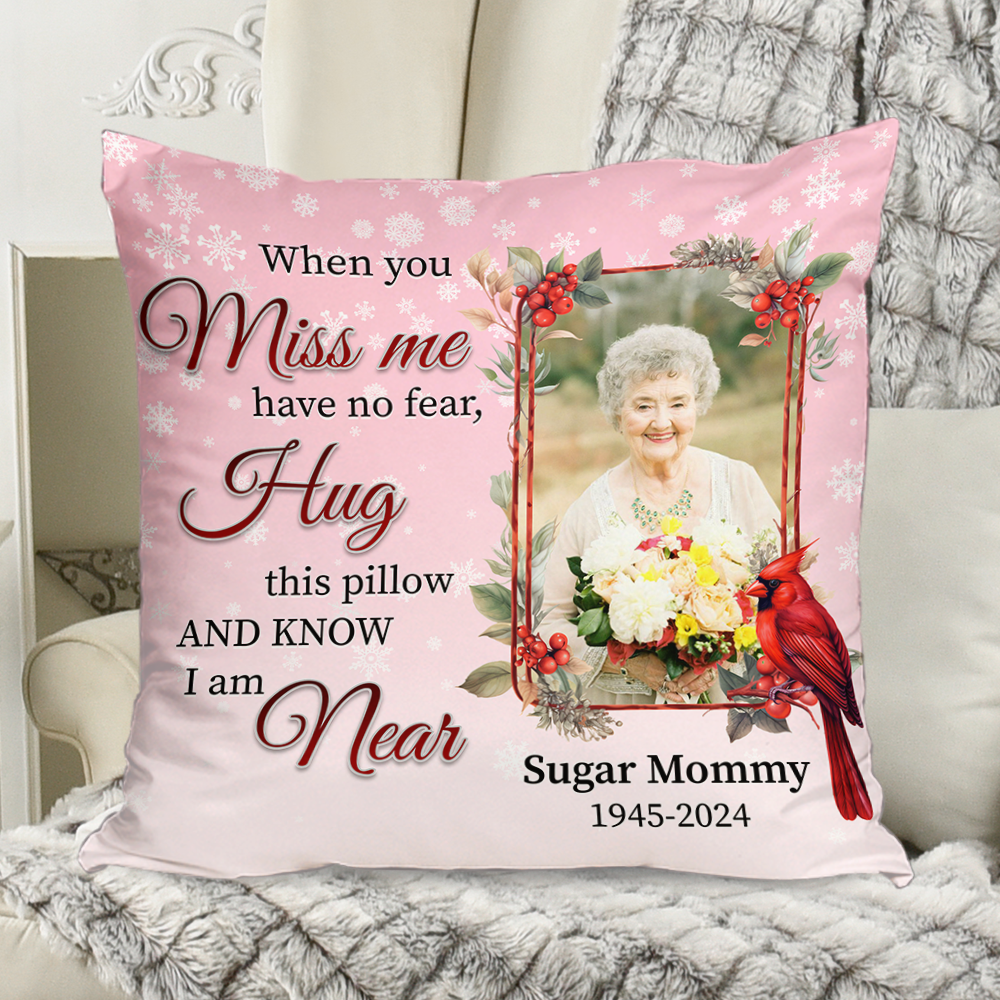 Custom Name and Photo Pillow - Personalized Custom Pillow - Memorial Gift