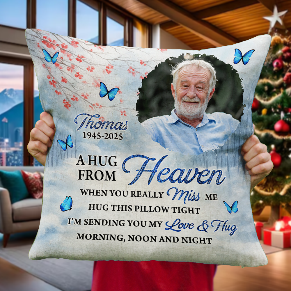 When You Miss Me - Memorial Pillow - Custom Name and Photo Pillow - Memorial Gift