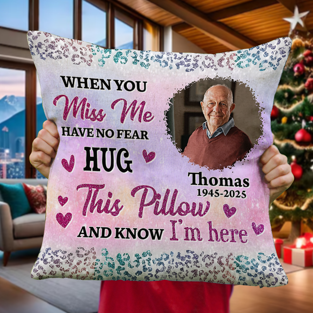 Custom Name and Photo - Personalized Memorial Pillow - Sympathy Gift