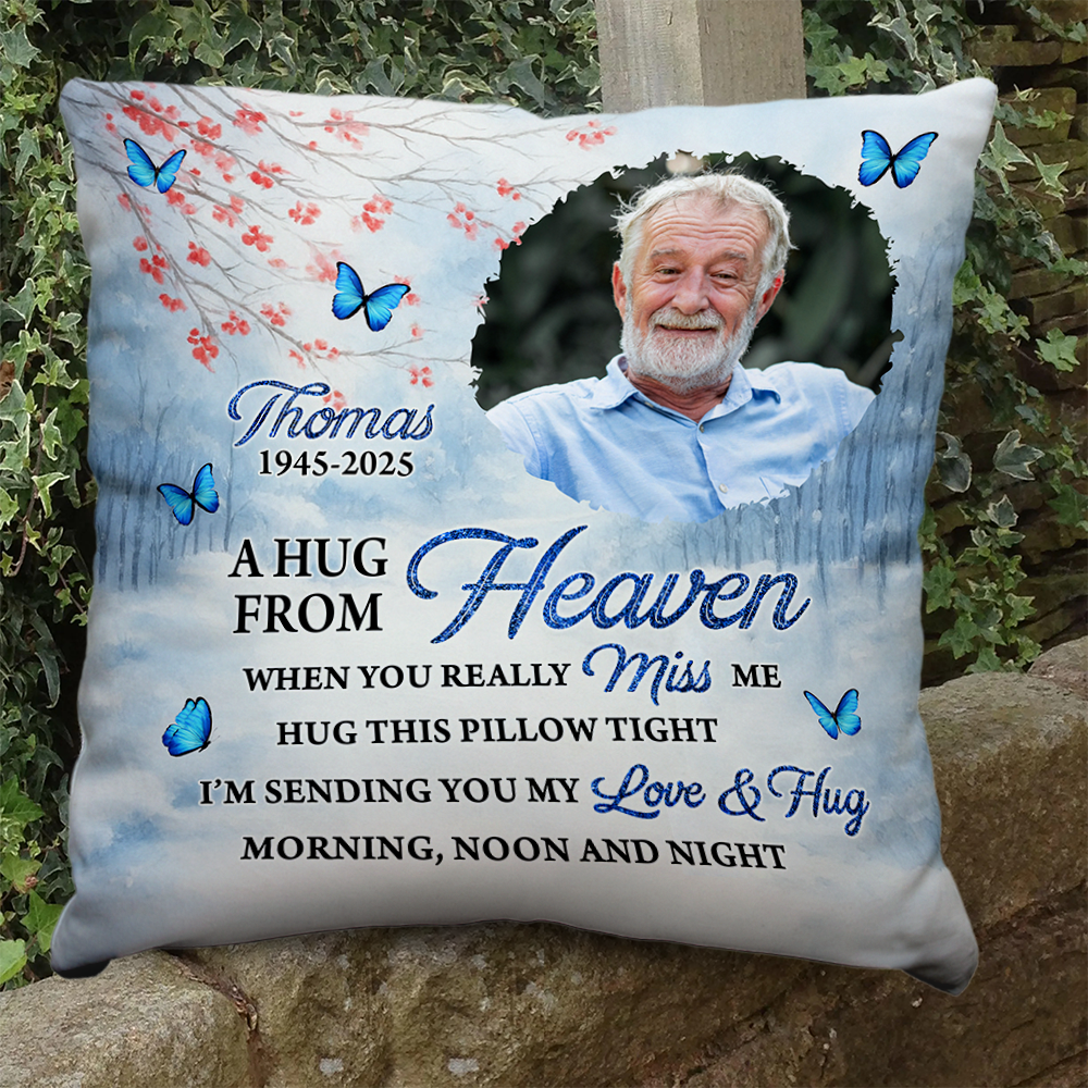 When You Miss Me - Memorial Pillow - Custom Name and Photo Pillow - Memorial Gift