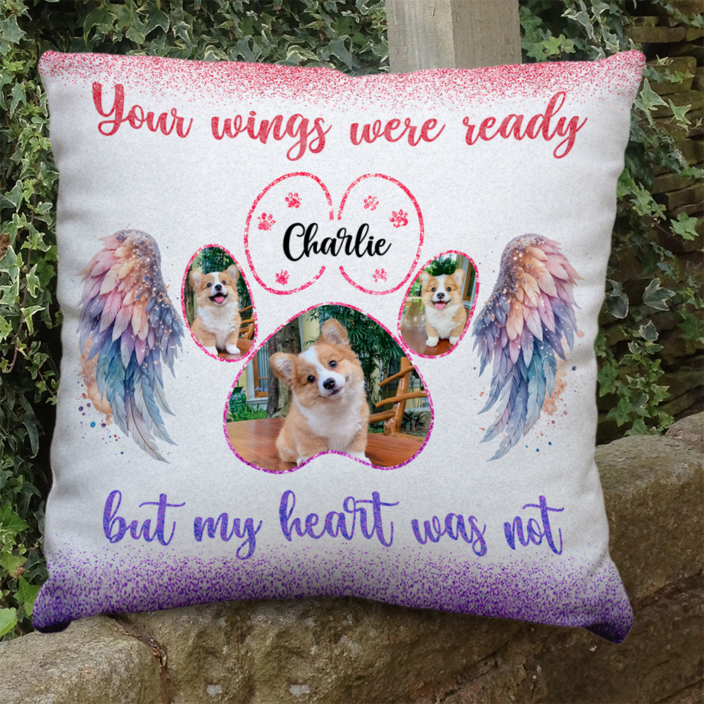 Custom Pet Name and Photo - Personalized Memorial Pillow - Pet Memorial Gift