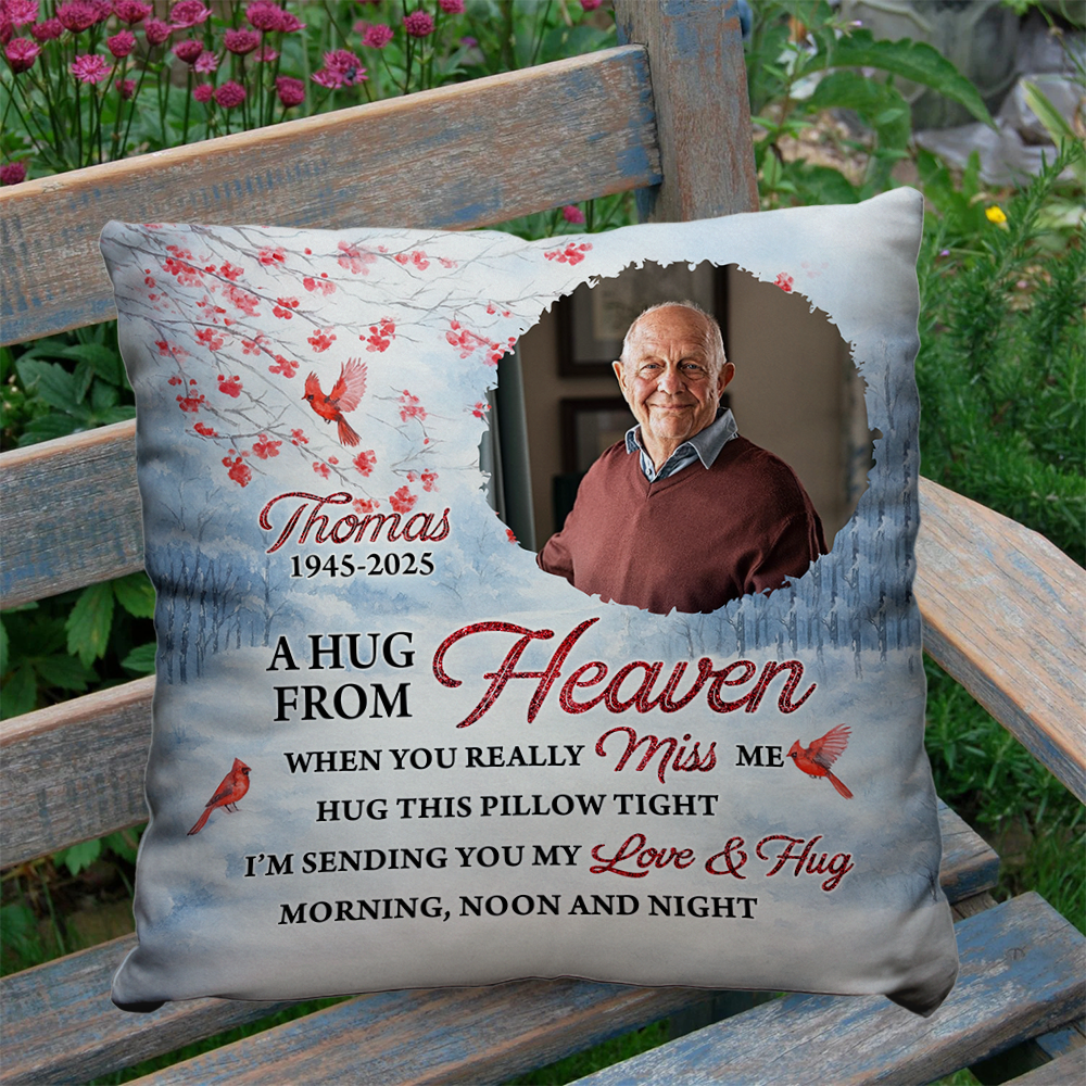 When You Miss Me - Memorial Pillow - Custom Name and Photo Pillow - Memorial Gift