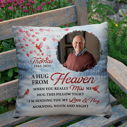 When You Miss Me - Memorial Pillow - Custom Name and Photo Pillow - Memorial Gift