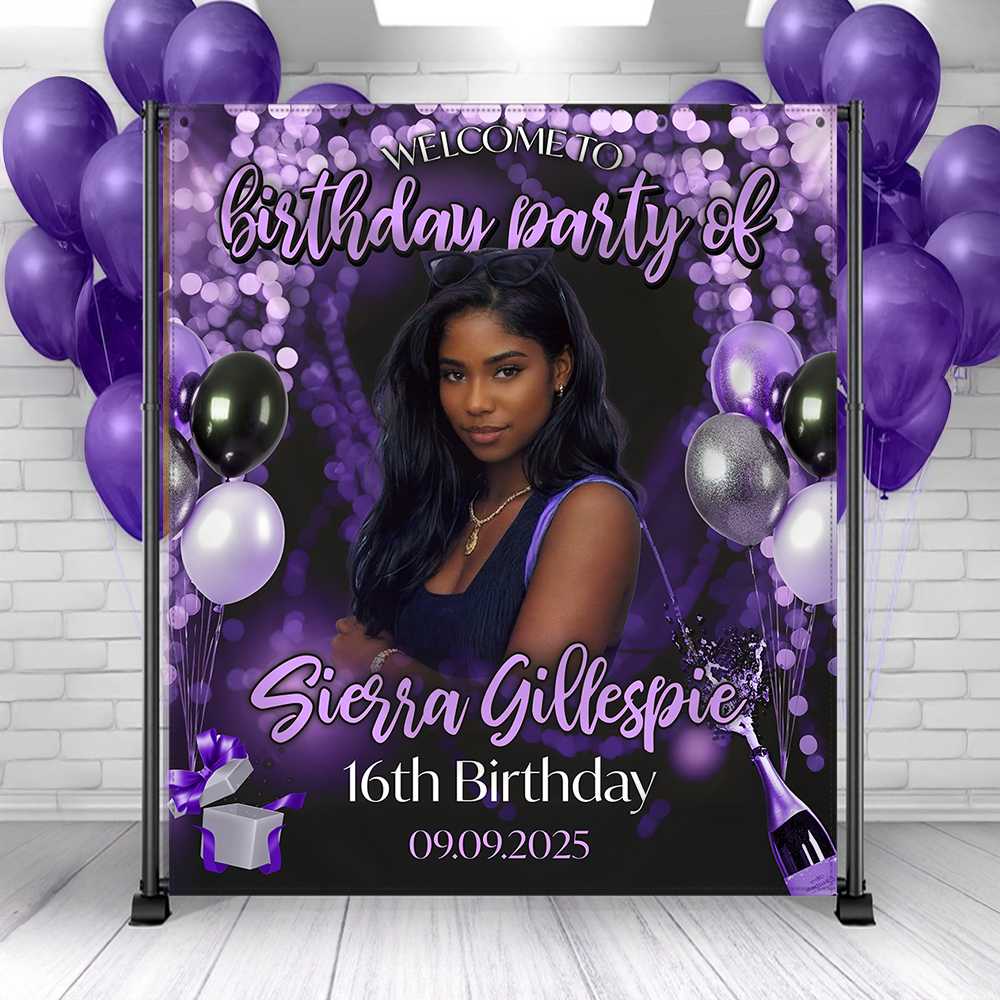 Birthday Party - Personalized Birthday Backdrop, Custom Birthday Party Decorations