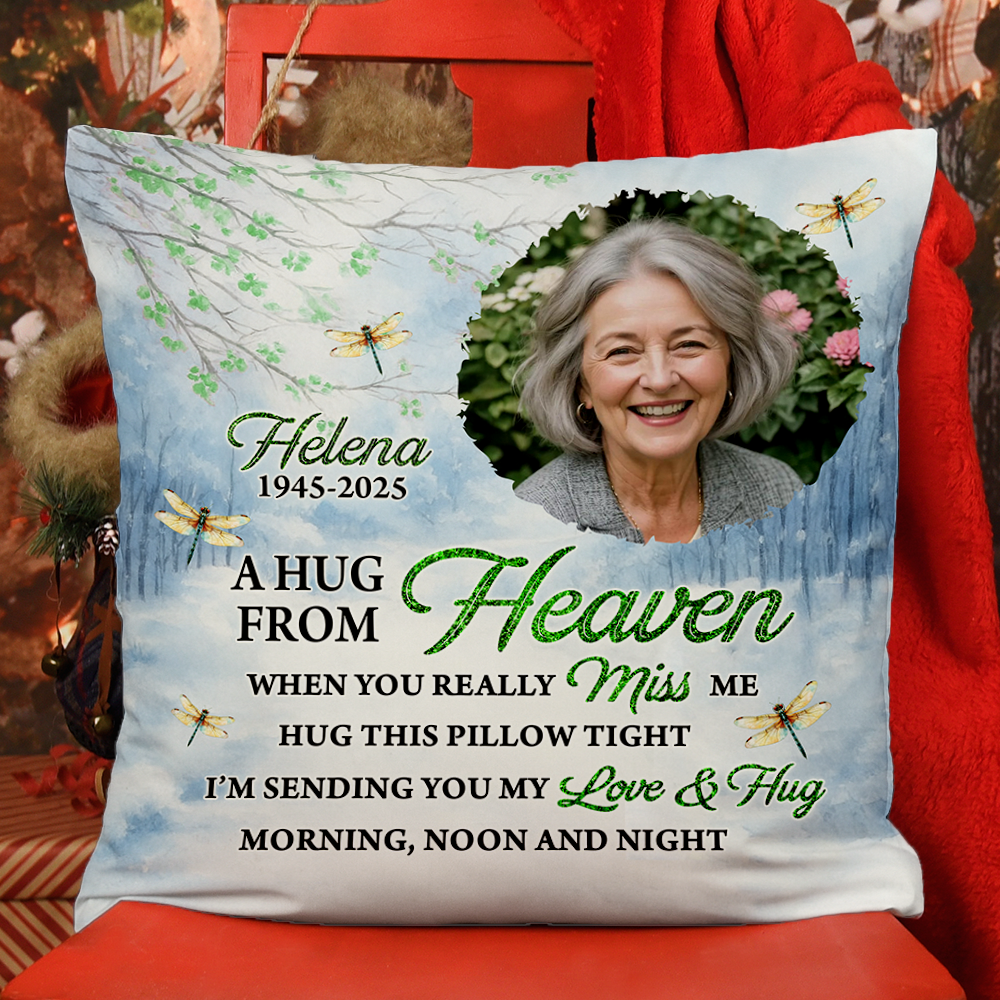 When You Miss Me - Memorial Pillow - Custom Name and Photo Pillow - Memorial Gift