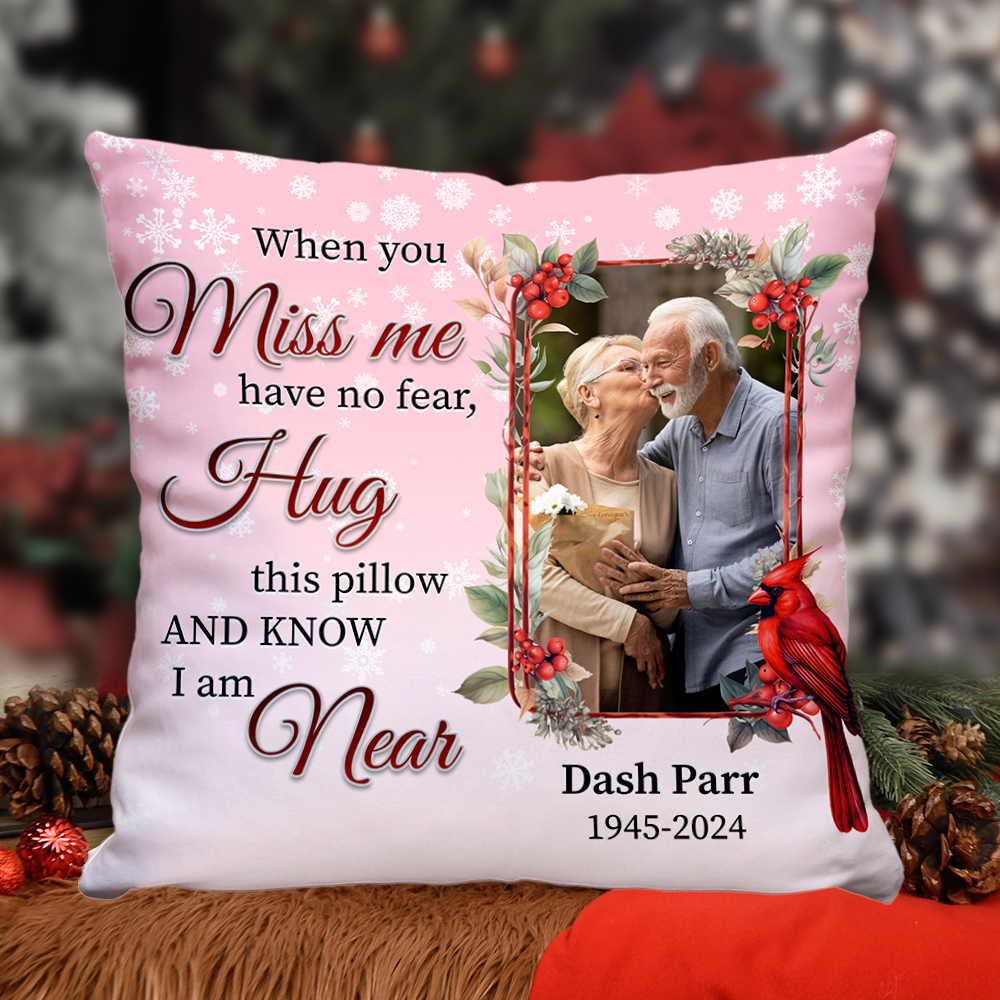 Custom Name and Photo Pillow - Personalized Custom Pillow - Memorial Gift