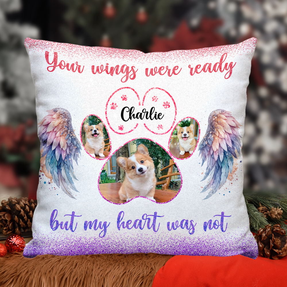 Custom Pet Name and Photo - Personalized Memorial Pillow - Pet Memorial Gift