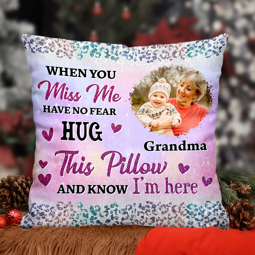 Custom Name and Photo - Personalized Memorial Pillow - Sympathy Gift