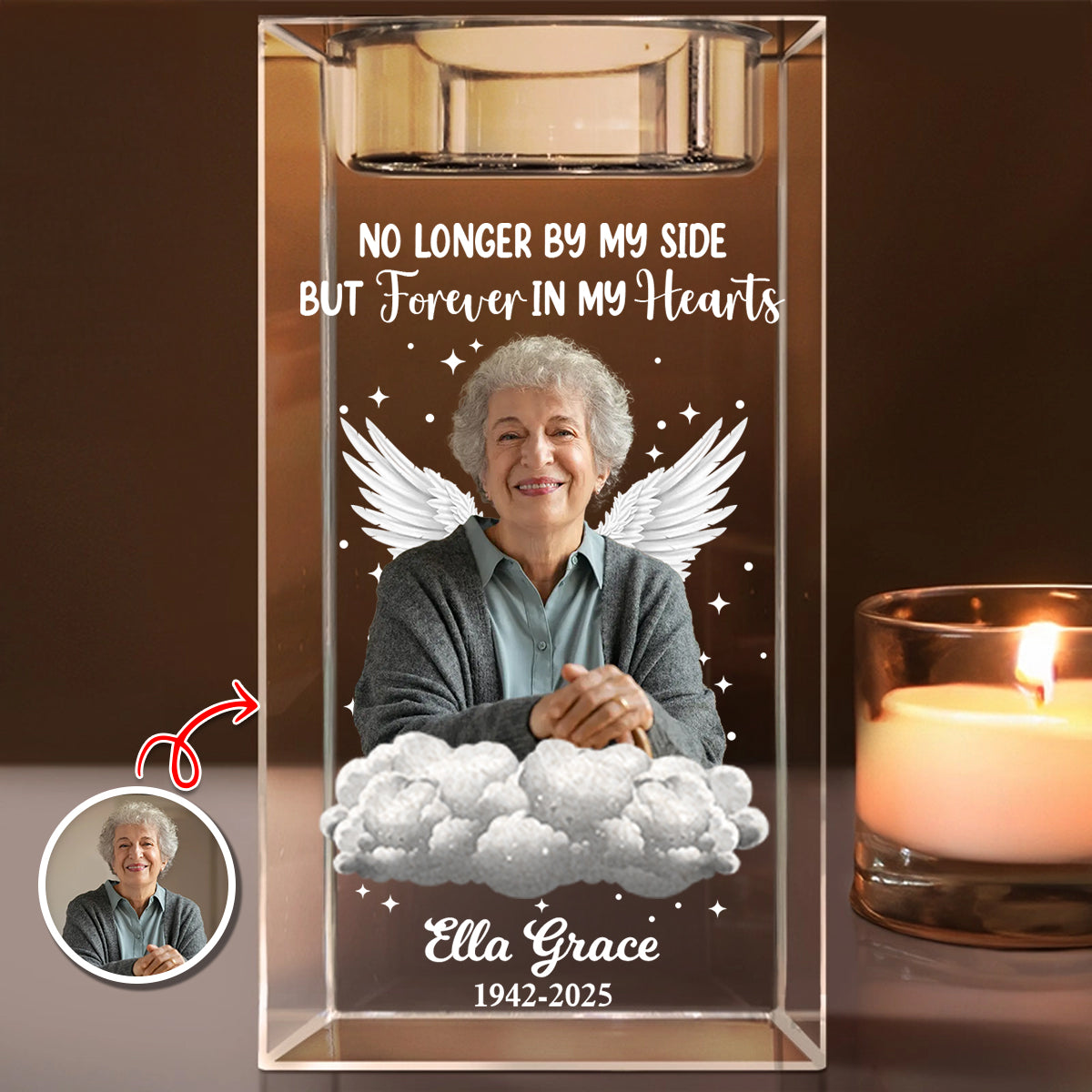 Your Light Will Always Shine  - Personalized Crystal Candle Holder