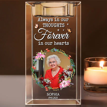 In Loving Memory  - Personalized Crystal Candle Holder