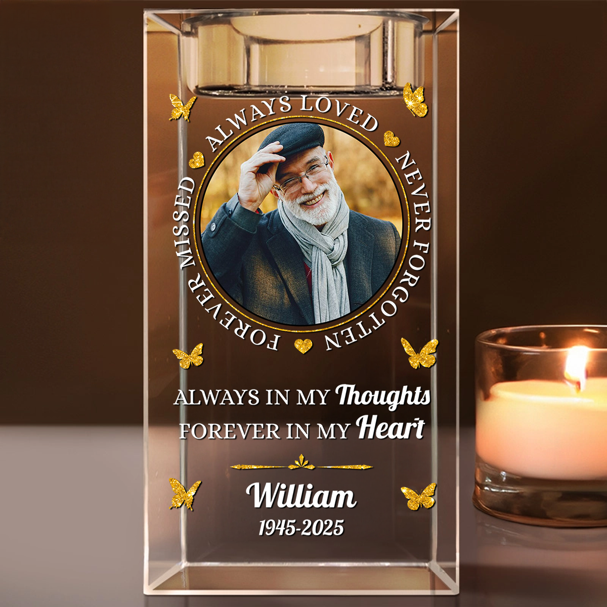 Your Light Will Always Shine - Personalized Crystal Candle Holder