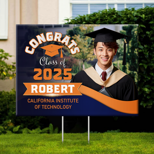 Congrats Class of 2025 Lawn Sign, Personalized Graduate 2025 Graduation Lawn Sign