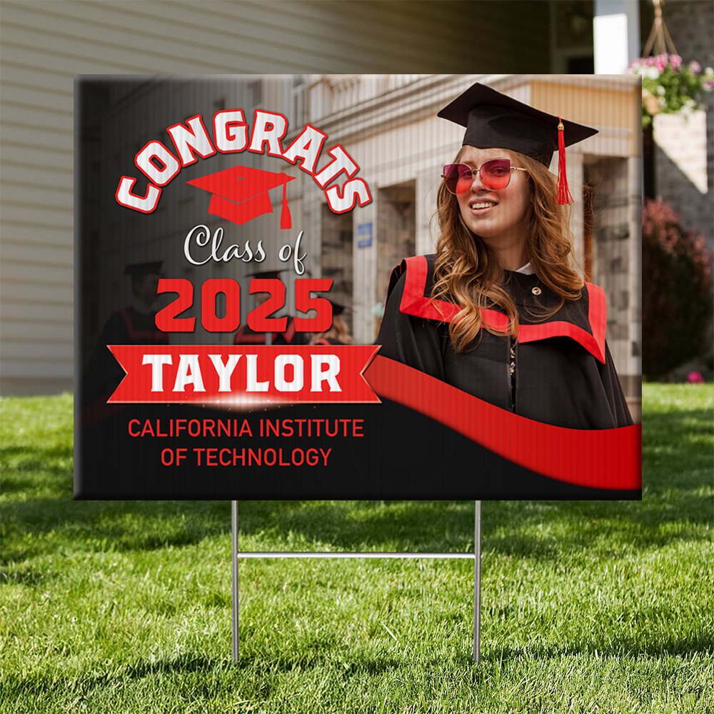 Congrats Class of 2025 Lawn Sign, Personalized Graduate 2025 Graduation Lawn Sign