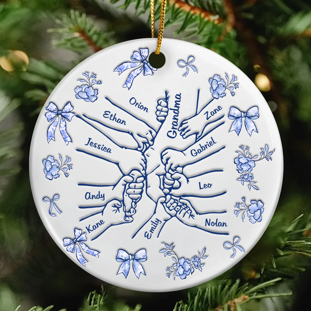 Custom Family Name Ceramic Ornament - Christmas Gift - Home Decor