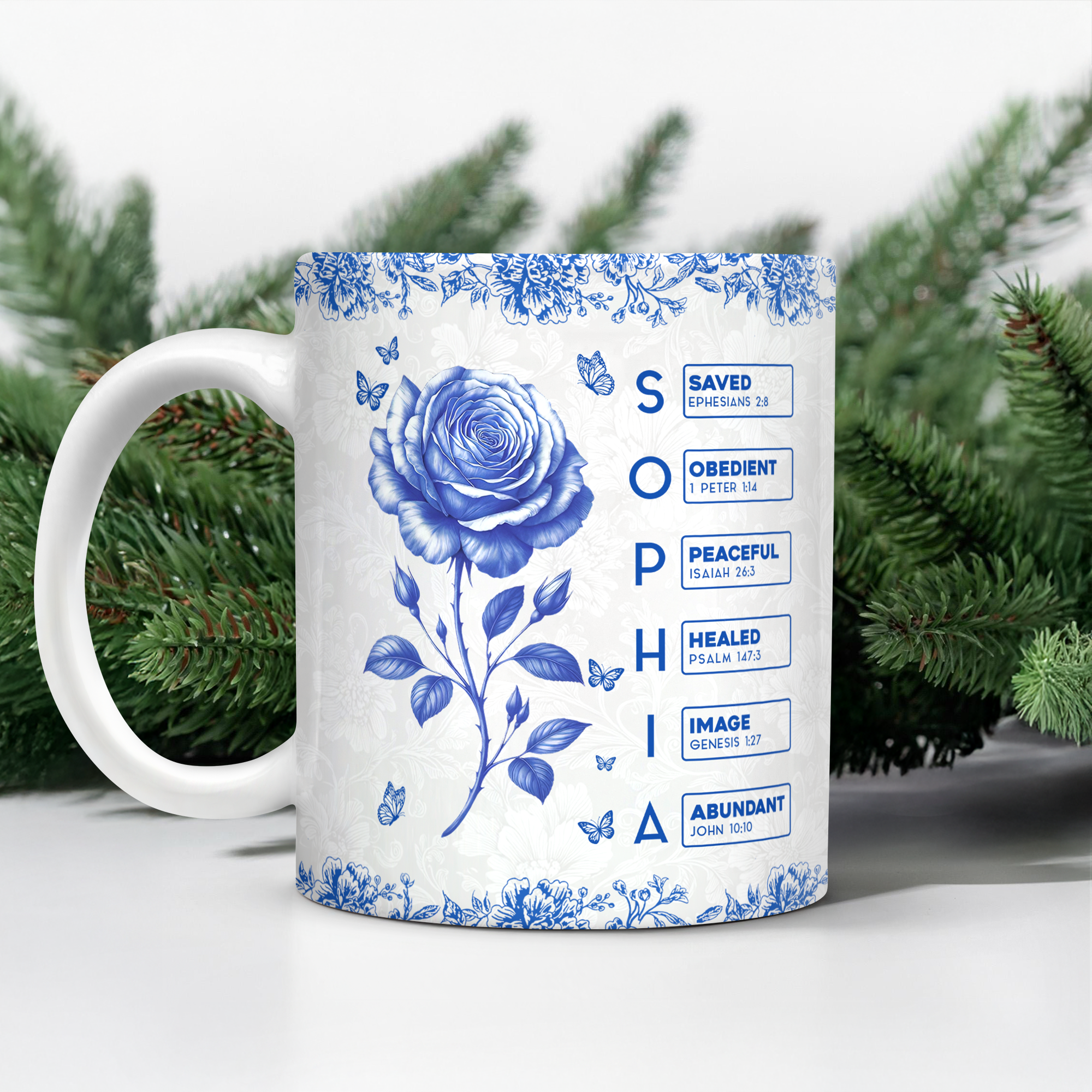 Birthmonth Flower - Custom Name - Personalized Custom Mug