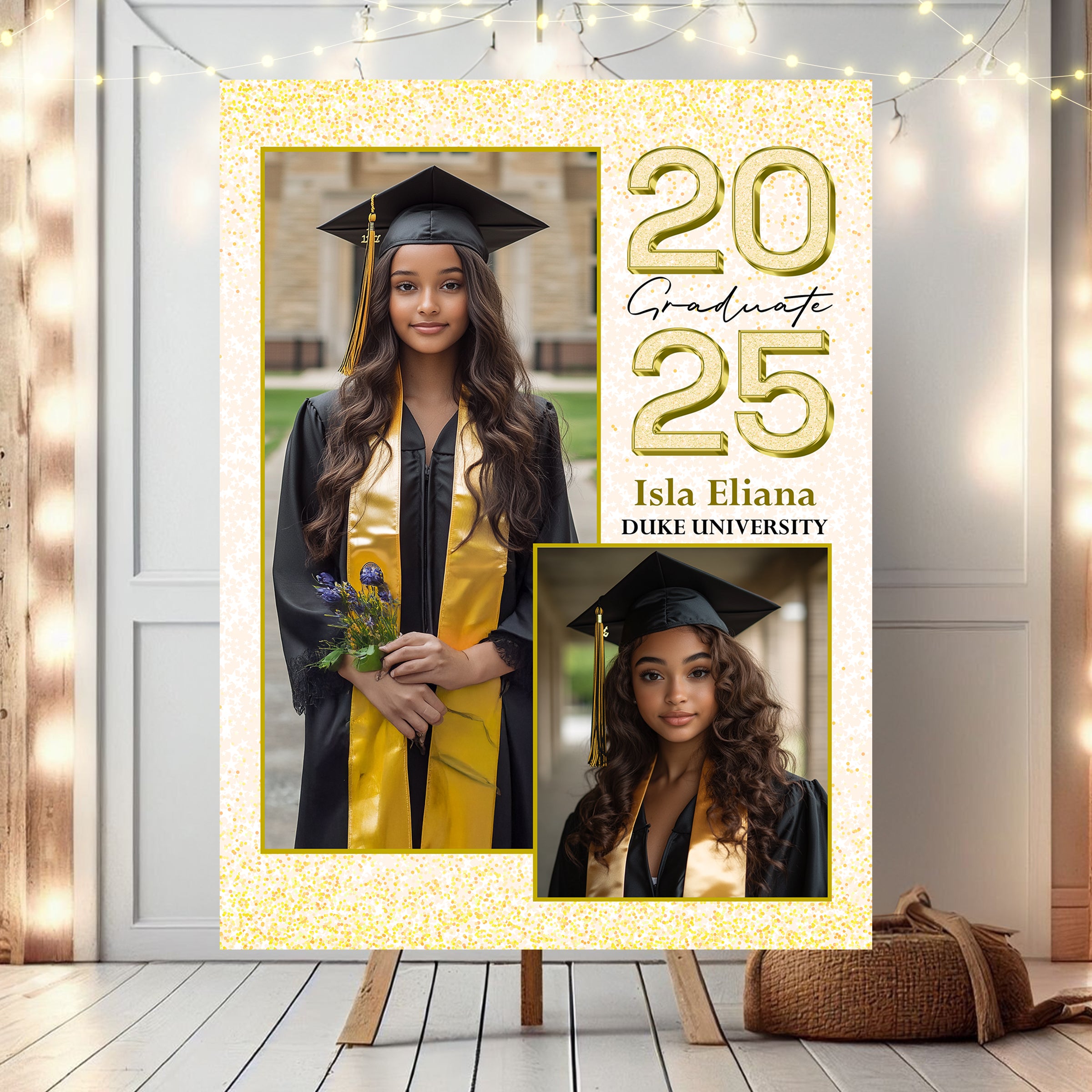 Personalized Grad Law Sign – Class of 2025 - Custom Name, School Name & Photo Law Sign