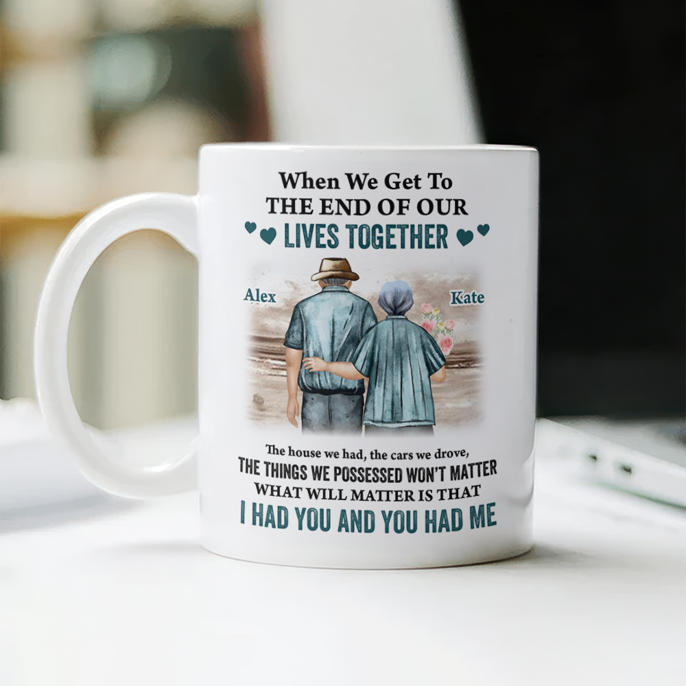 Old Couple - Custom Name - Personalized Custom Mug - Anniversary Gift