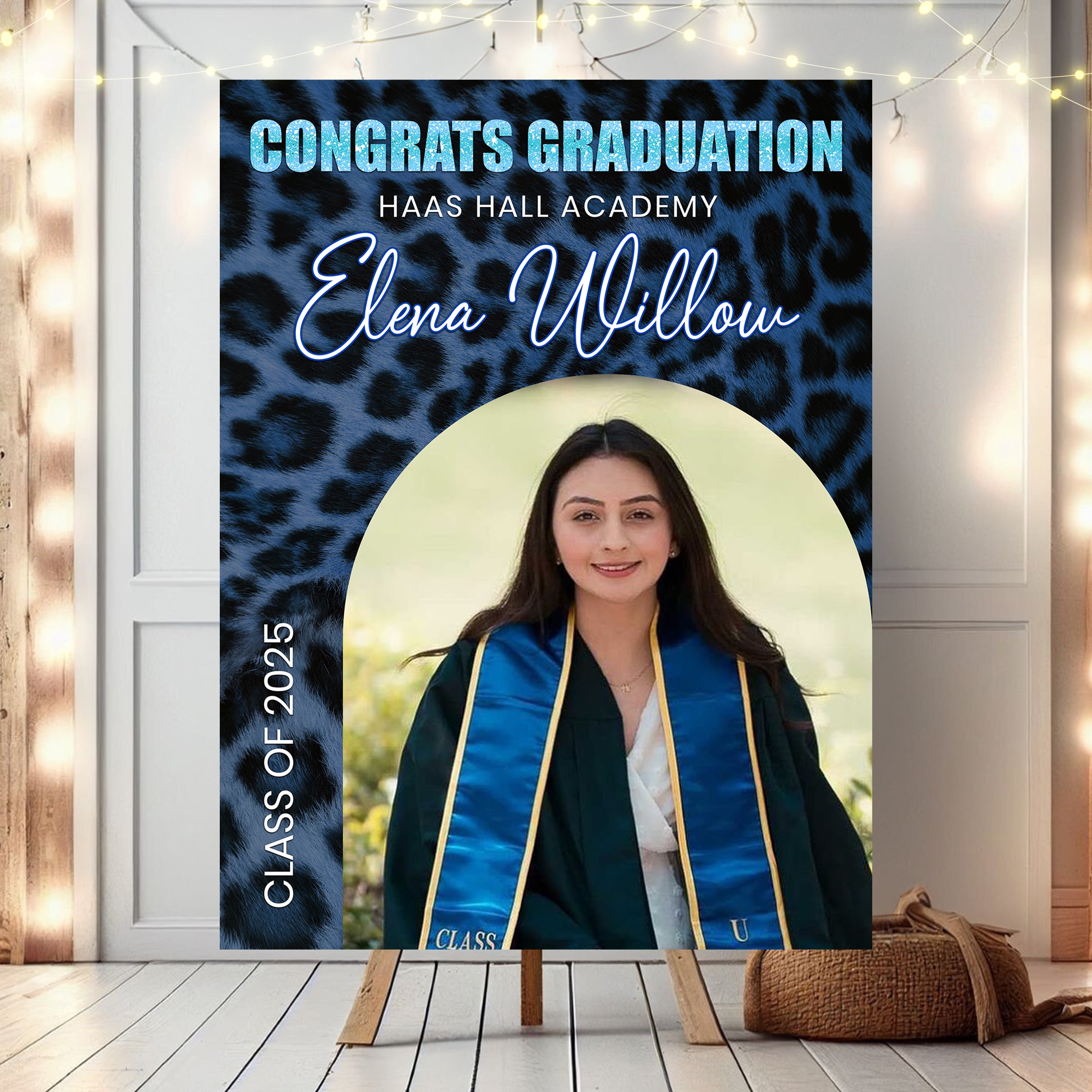 Welcome To The Graduation Party Sign – Class Of 2025 Personalized Welcome Sign