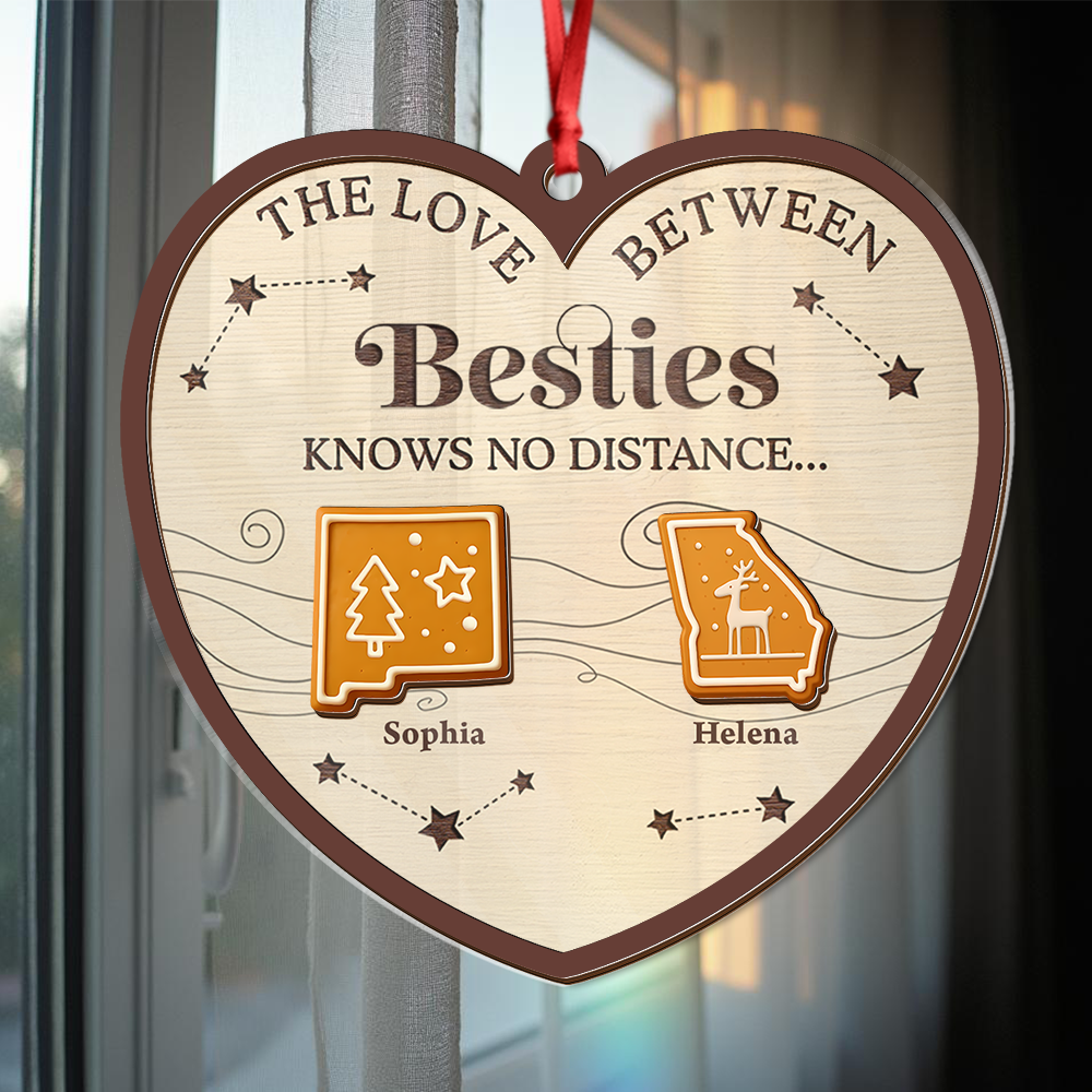 Family Love Know No Distance Cookies Style - Custom  Hologram Ornament