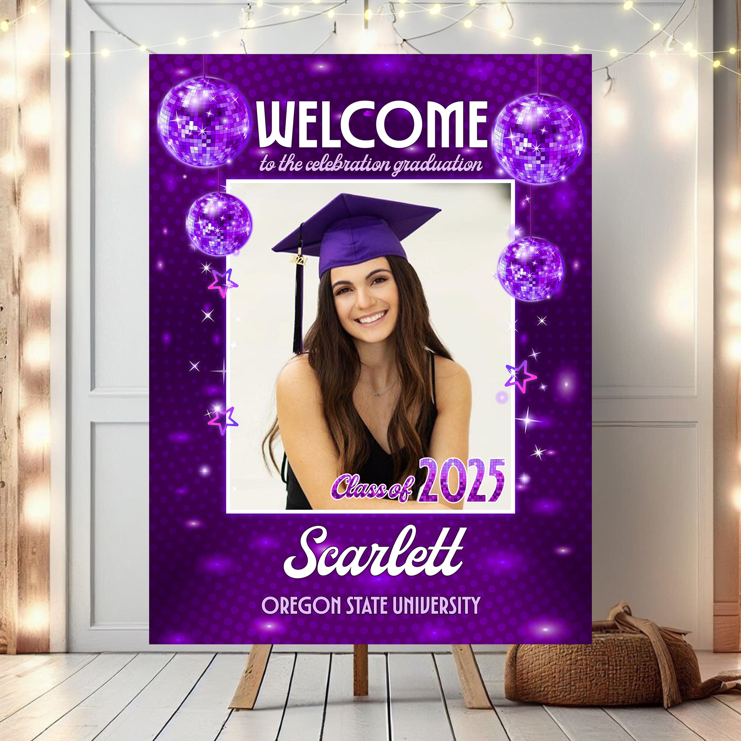Custom Graduation Welcome Sign – Personalized Party Decor for Class of 2025