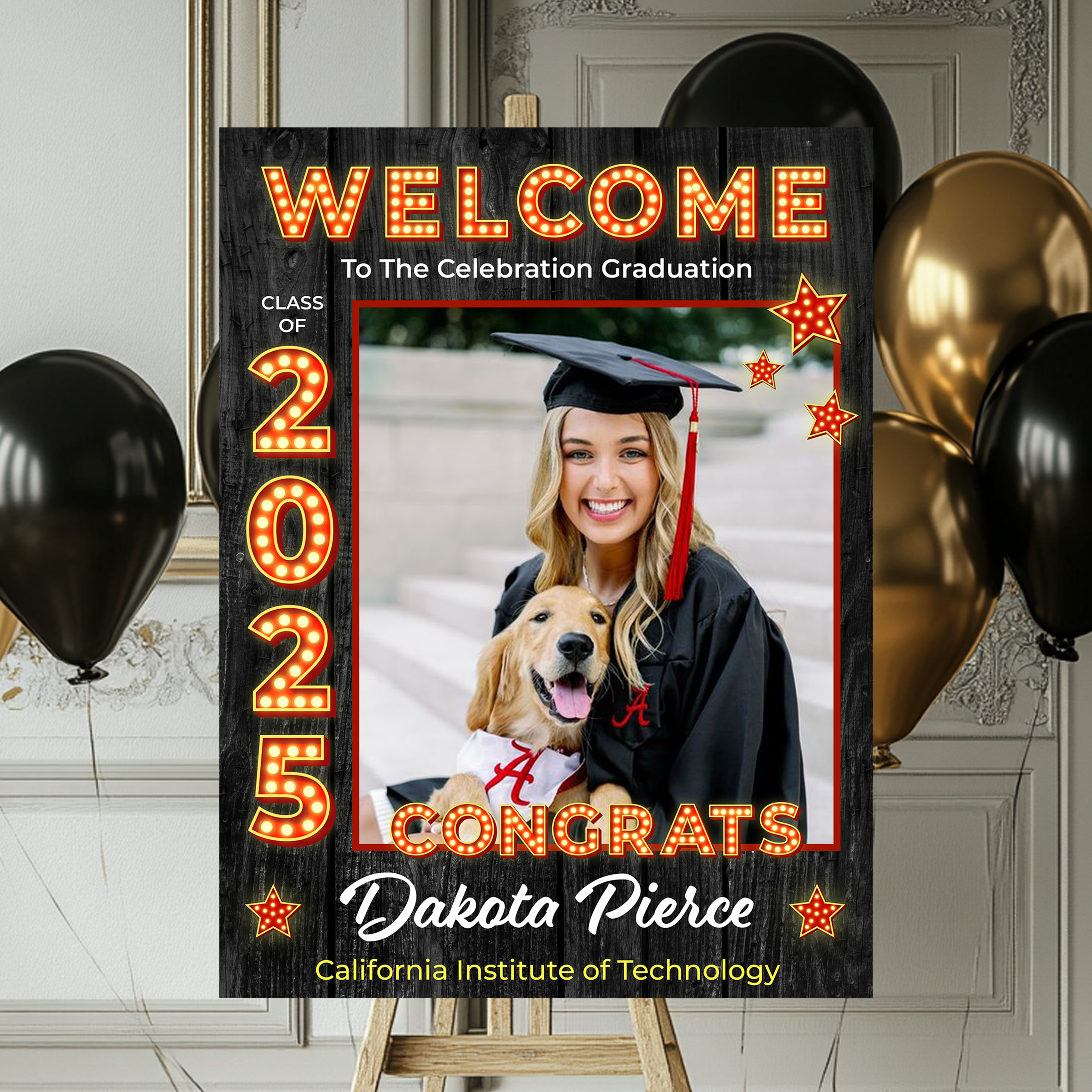 Custom Class Of 2025 - Graduation Party Welcome Sign - Custom Photo Grad Party Sign - Personalized Graduation Sign For Party
