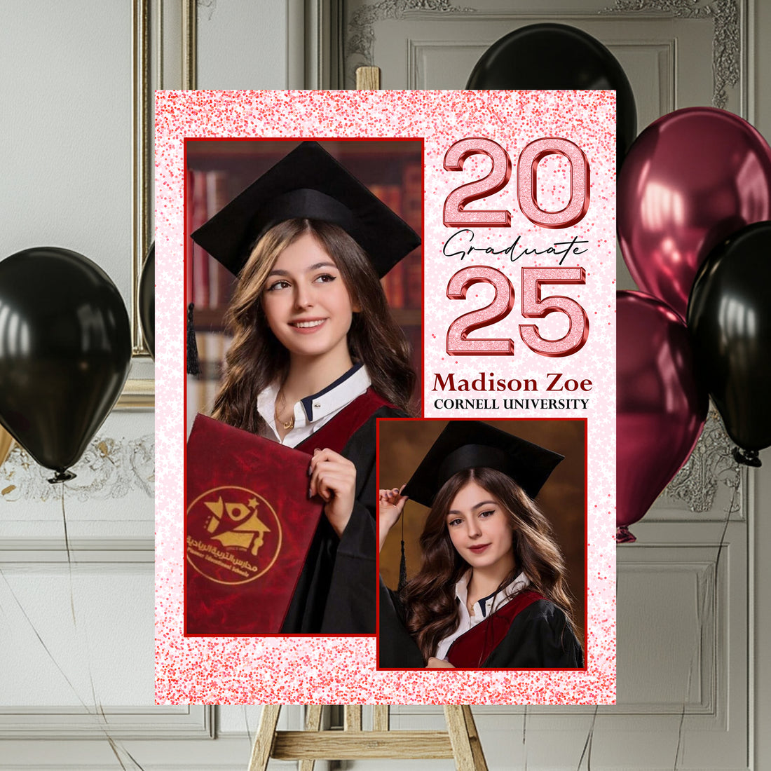 Personalized Grad Law Sign – Class of 2025 - Custom Name, School Name & Photo Law Sign
