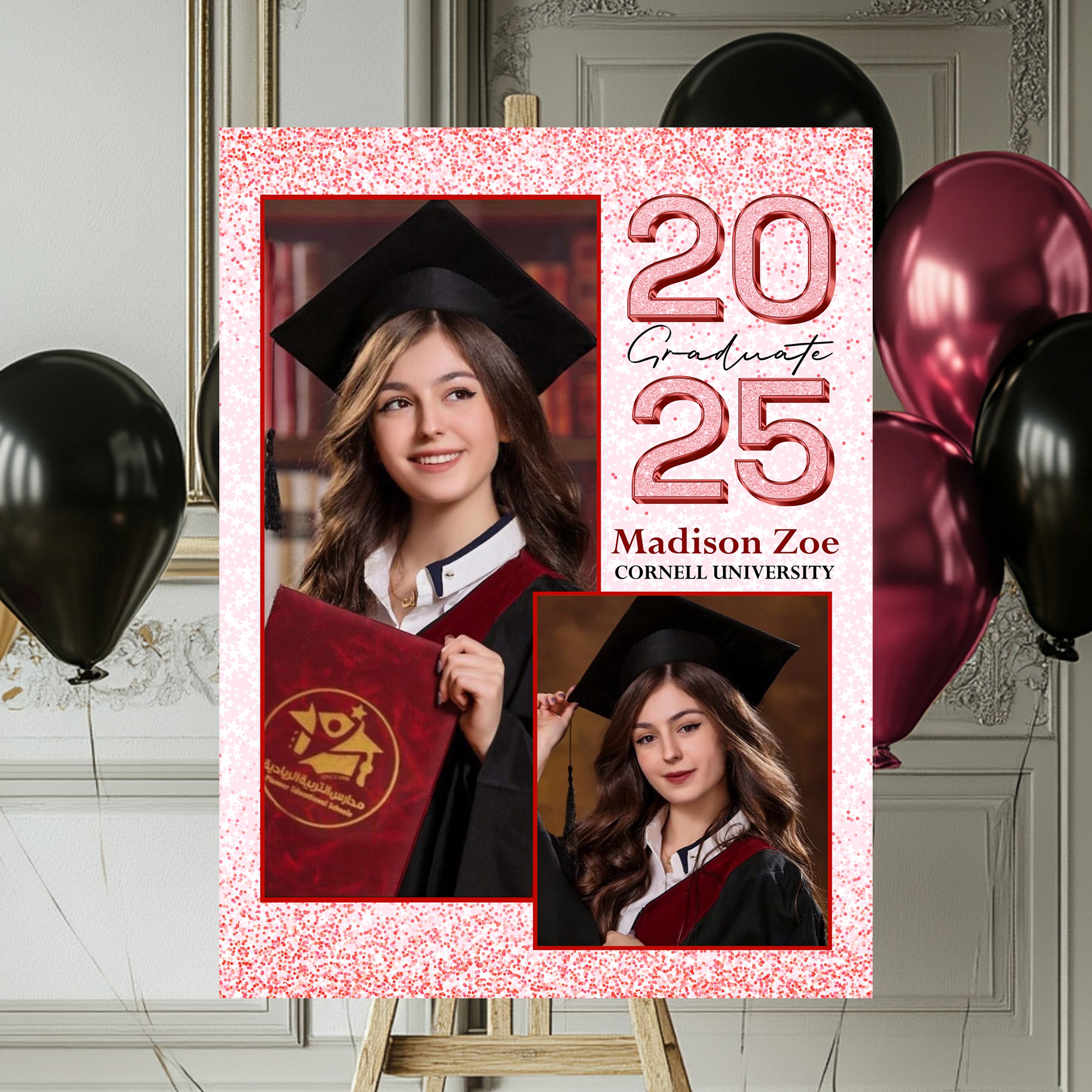 Personalized Grad Law Sign – Class of 2025 - Custom Name, School Name & Photo Law Sign