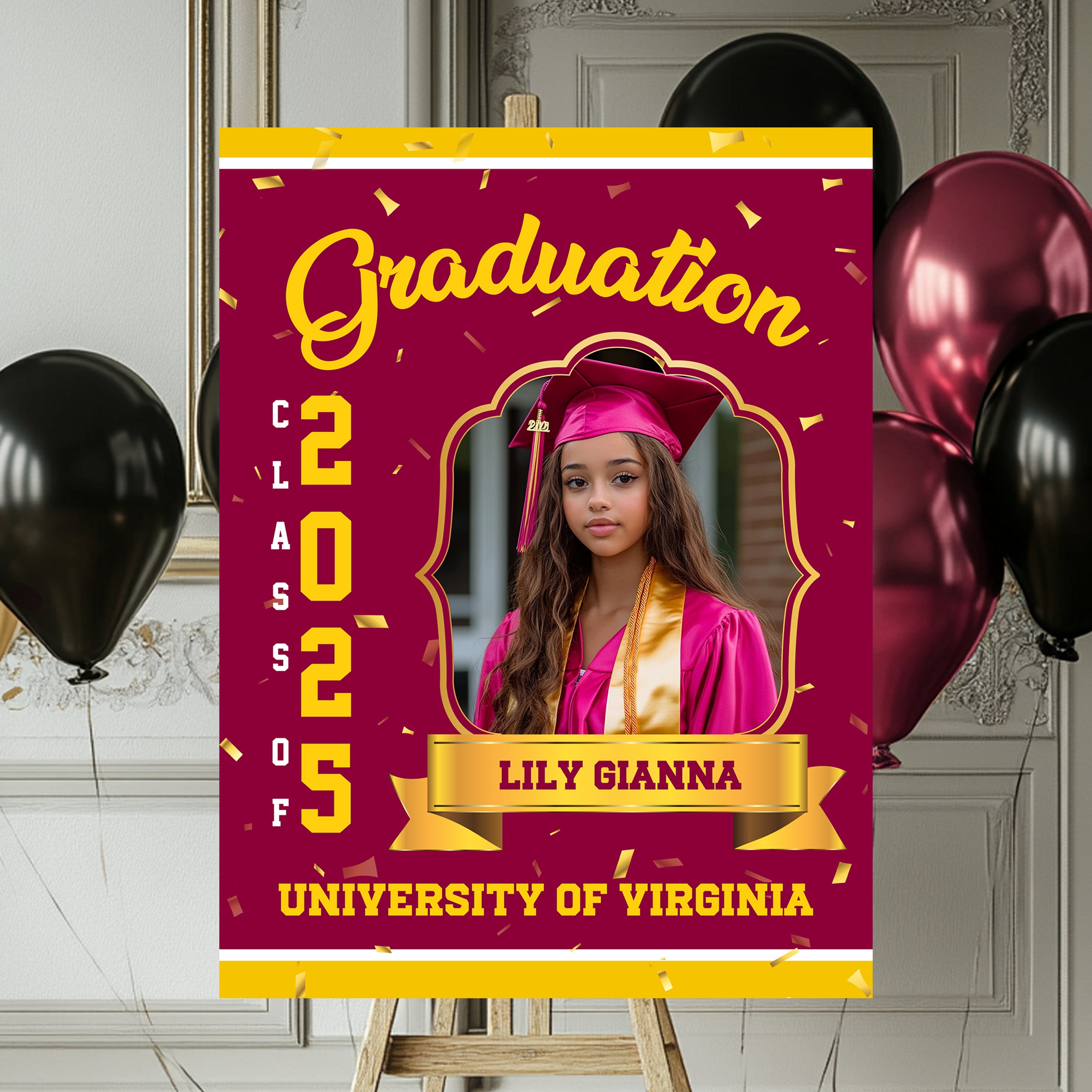 Custom Name, School Name & Photo Law Sign - Personalized Grad Law Sign – Class of 2025 -