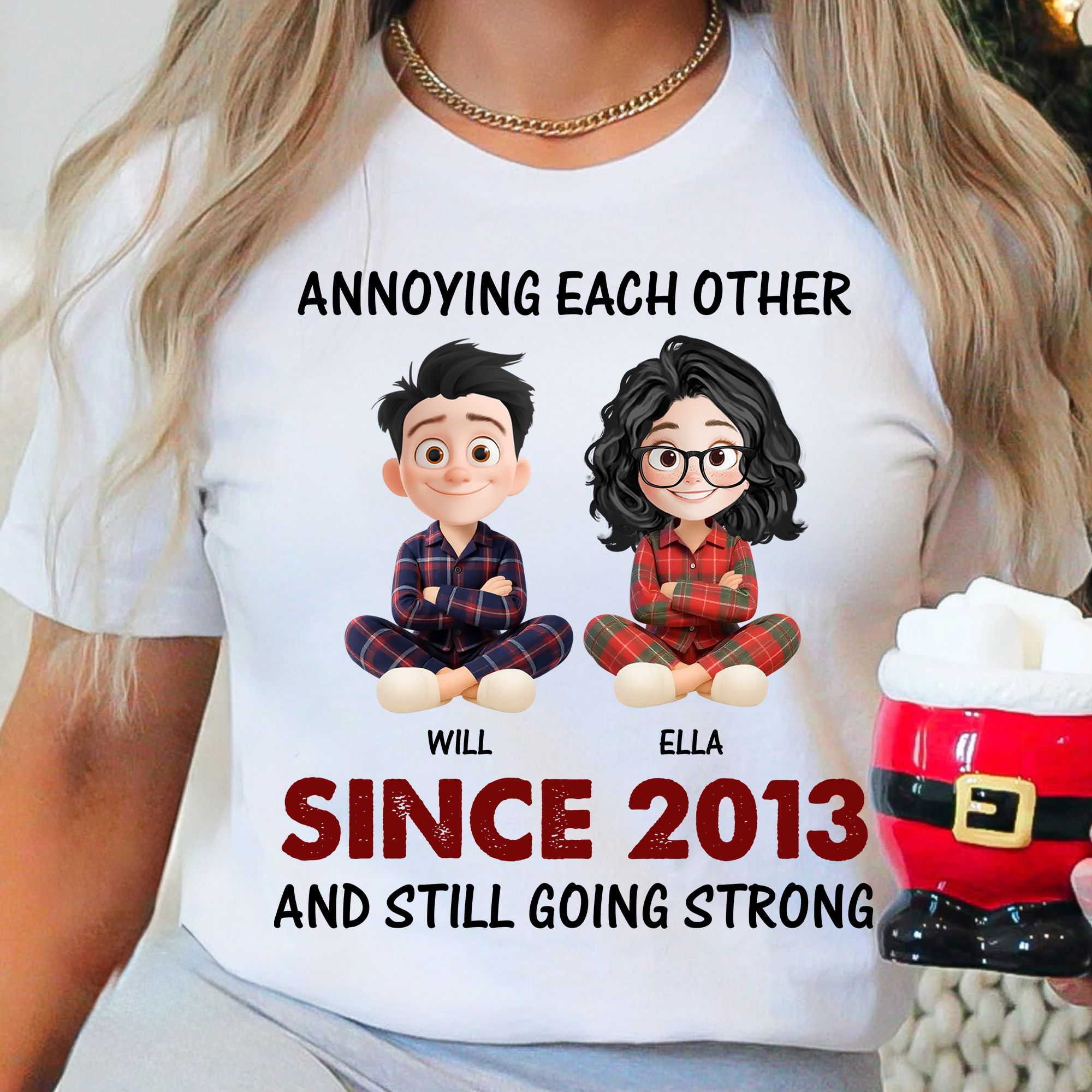 Couple T-Shirt - Custom Name and Appearance Shirt - Personalized Couple Custom T-shirt