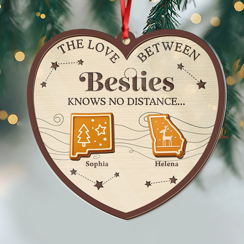 Family Love Know No Distance Cookies Style - Custom  Hologram Ornament