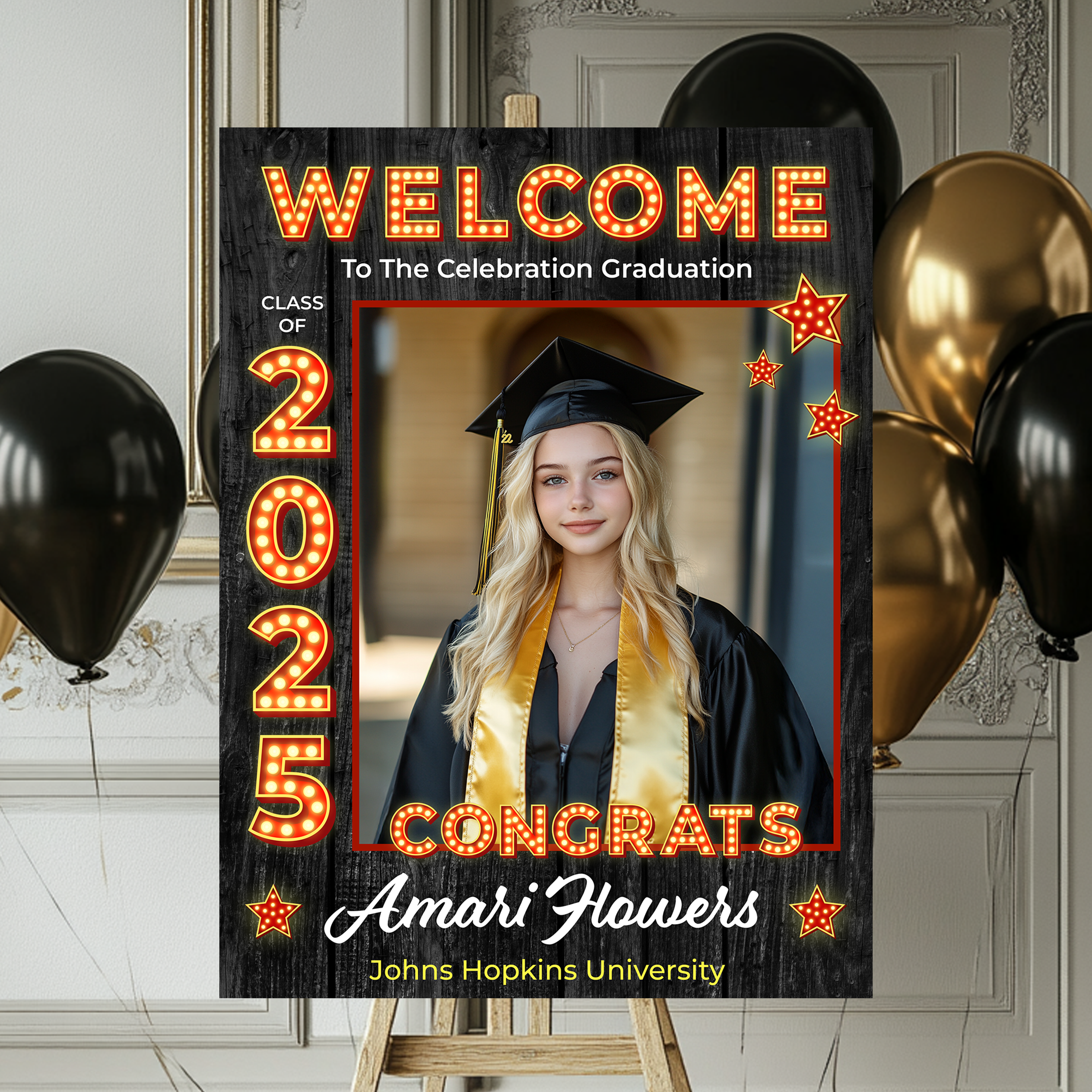 Custom Class Of 2025 - Graduation Party Welcome Sign - Custom Photo Grad Party Sign - Personalized Graduation Sign For Party