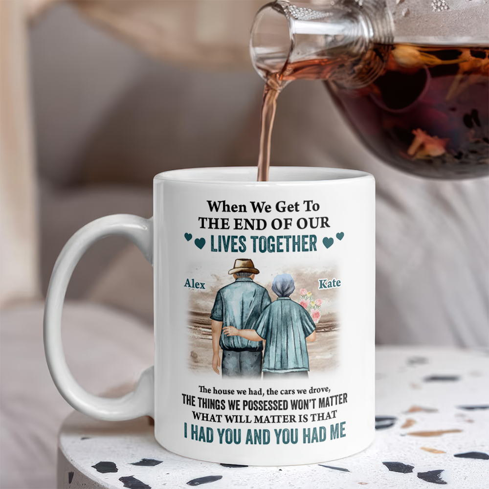 Old Couple - Custom Name - Personalized Custom Mug - Anniversary Gift
