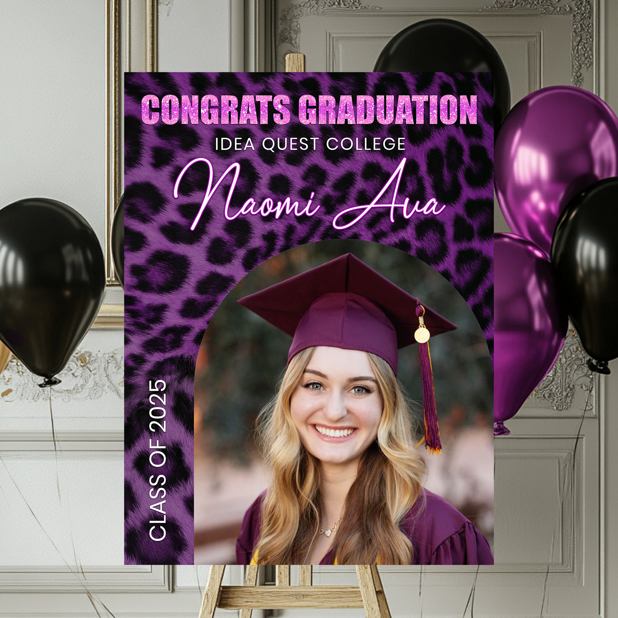 Welcome To The Graduation Party Sign – Class Of 2025 Personalized Welcome Sign