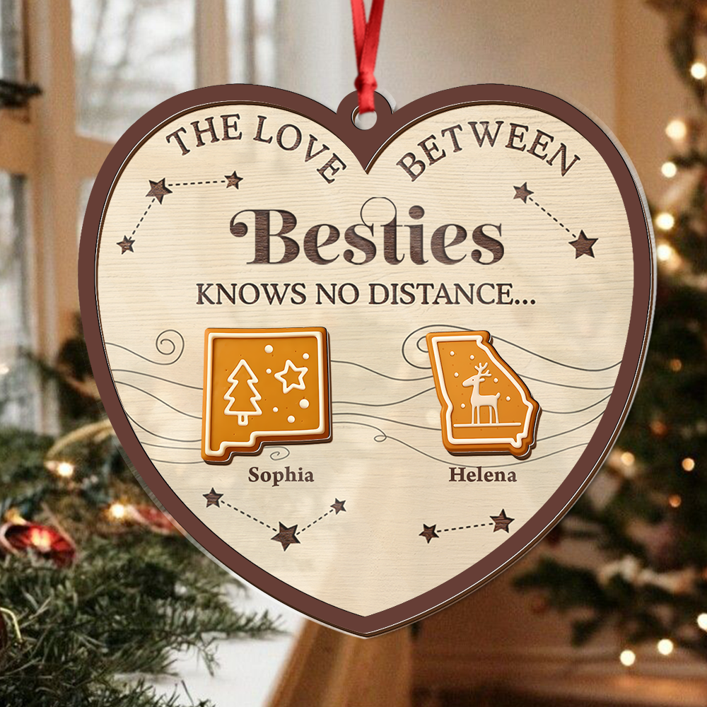 Family Love Know No Distance Cookies Style - Custom  Hologram Ornament