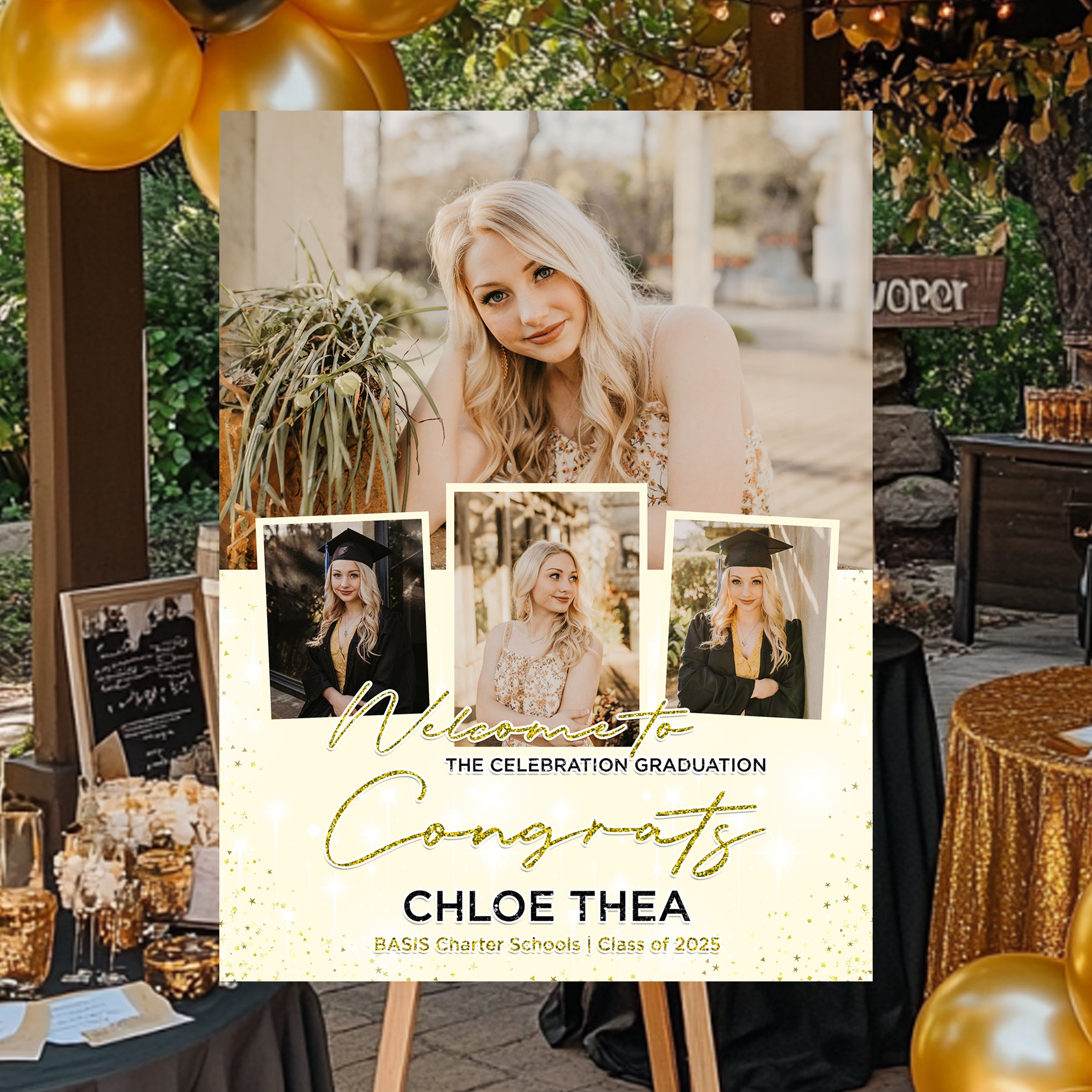 Personalized Graduation Welcome Sign – Custom Name, School & Photo for Class of 2025