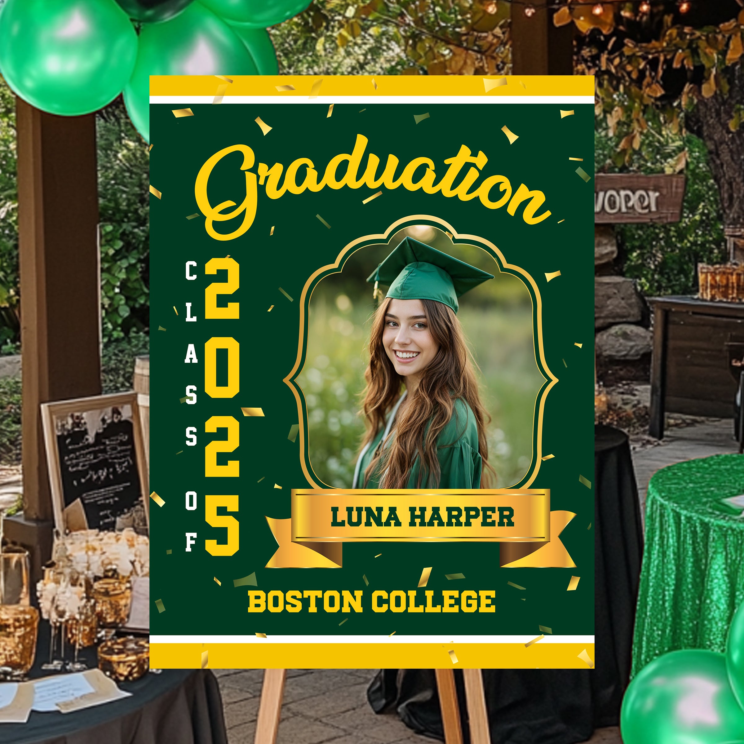 Custom Name, School Name & Photo Law Sign - Personalized Grad Law Sign – Class of 2025 -