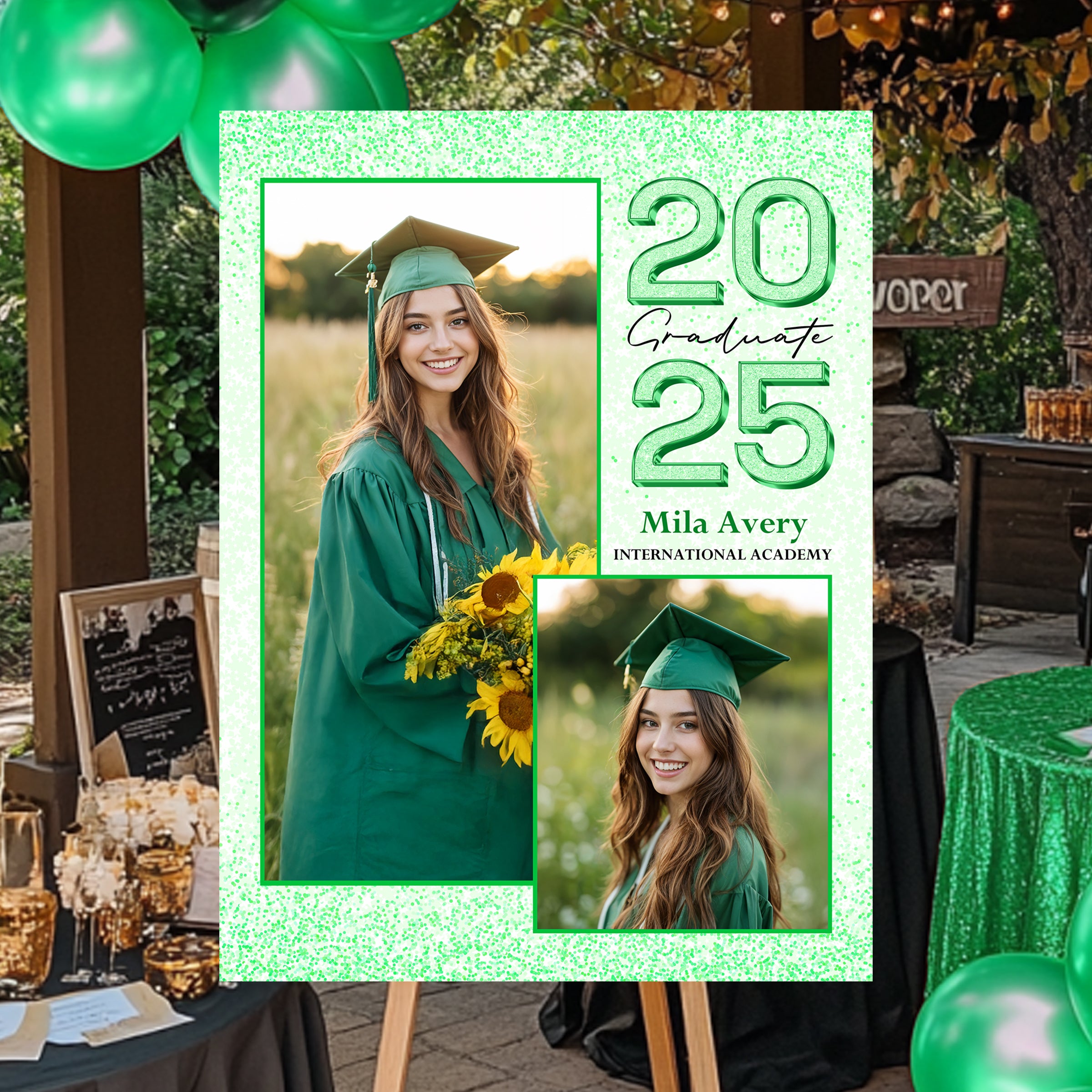 Personalized Grad Law Sign – Class of 2025 - Custom Name, School Name & Photo Law Sign