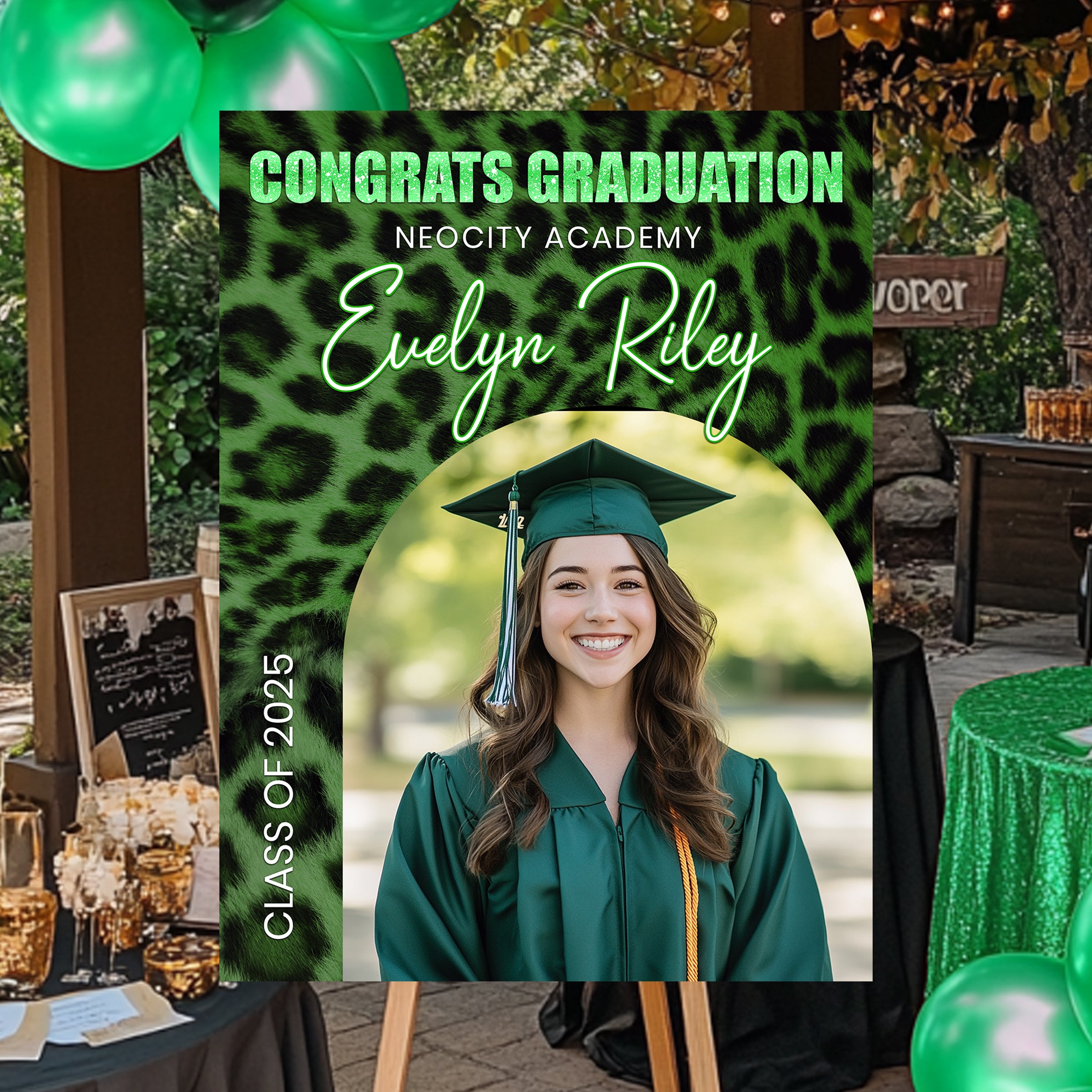 Welcome To The Graduation Party Sign – Class Of 2025 Personalized Welcome Sign