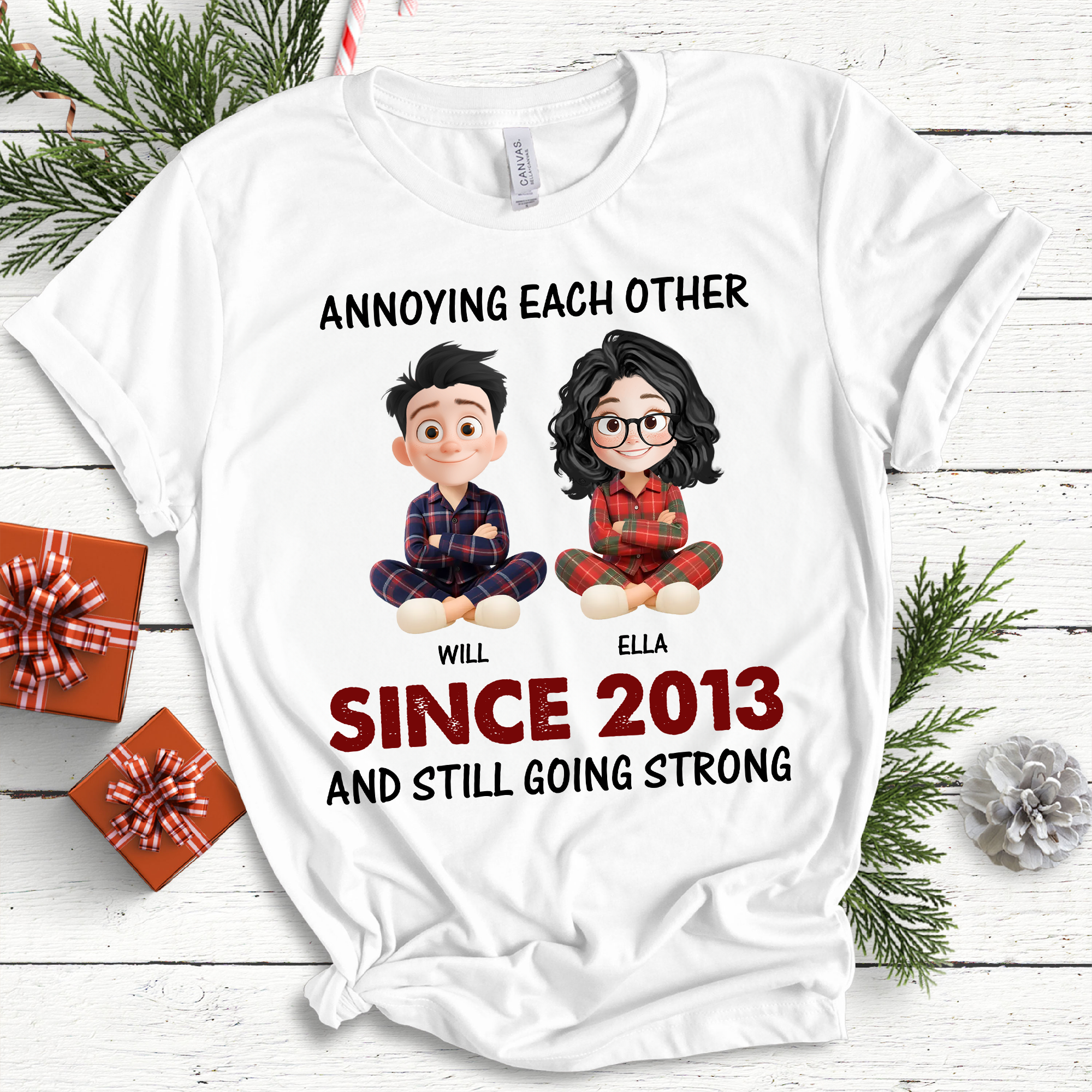 Couple T-Shirt - Custom Name and Appearance Shirt - Personalized Couple Custom T-shirt