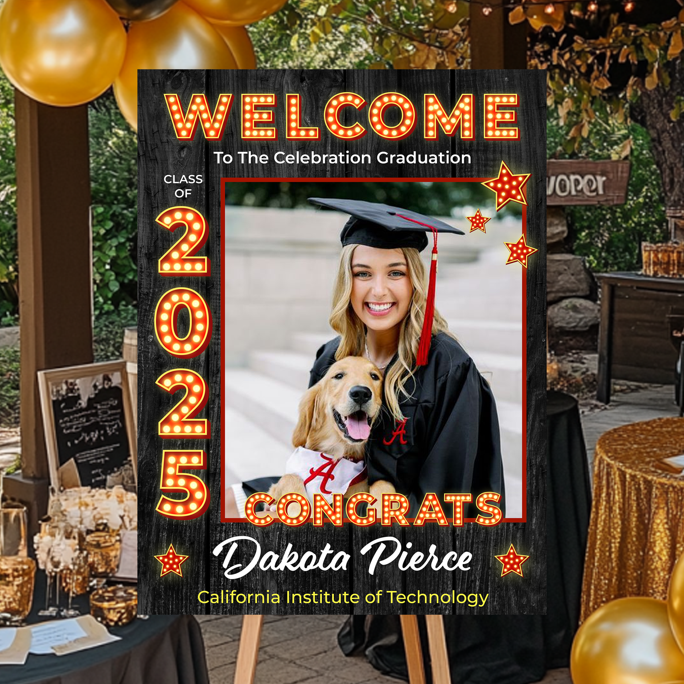 Custom Class Of 2025 - Graduation Party Welcome Sign - Custom Photo Grad Party Sign - Personalized Graduation Sign For Party