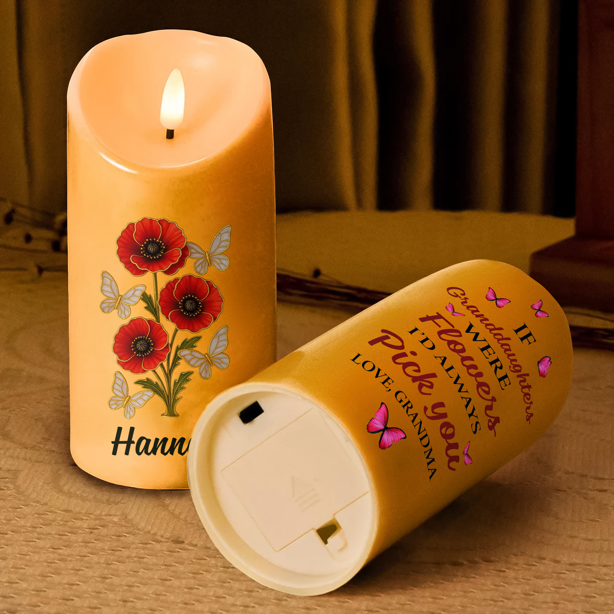 If Granddaughters Were Flowers I'd Always Pick You - Personalize Memorial Photo LED Candle