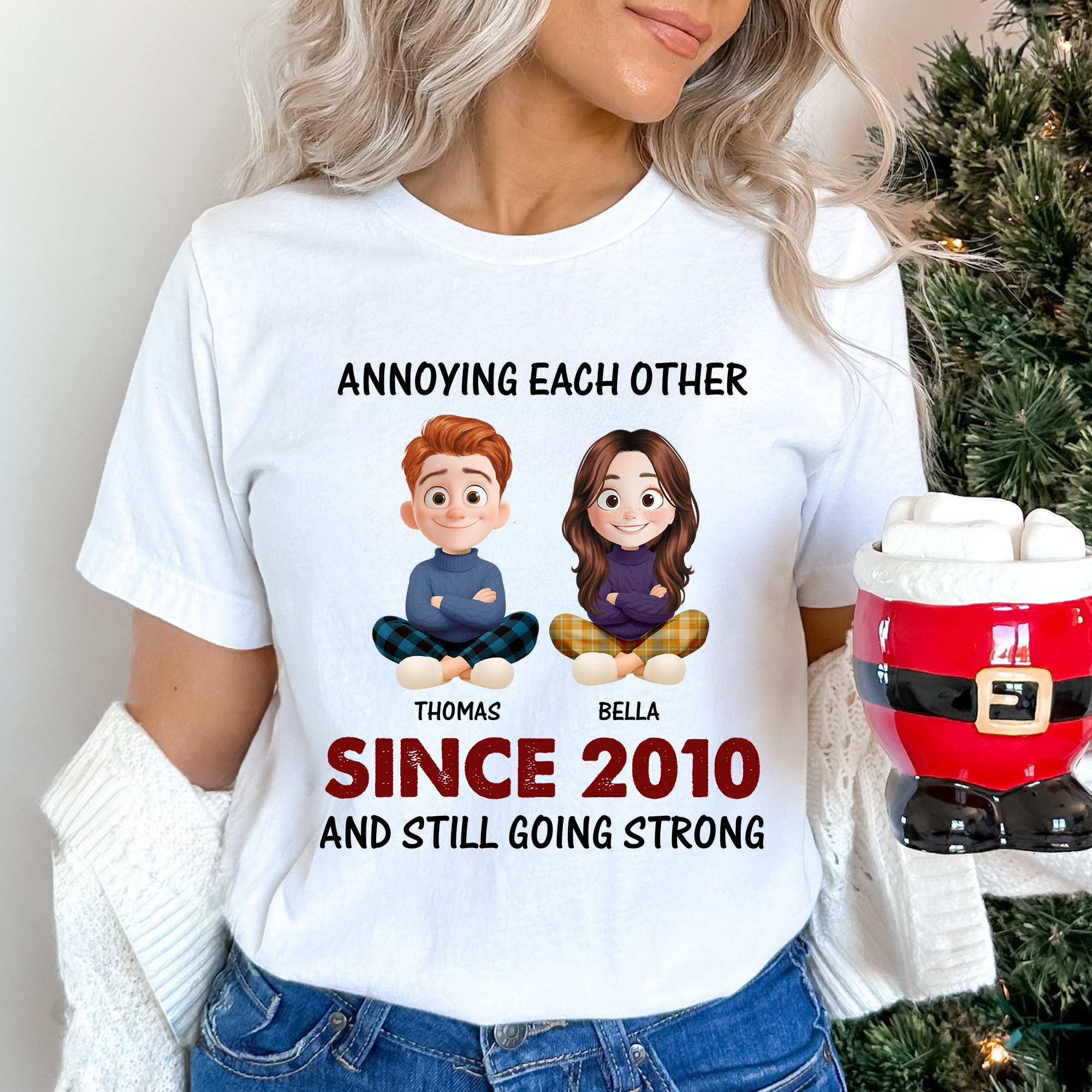 Couple T-Shirt - Custom Name and Appearance Shirt - Personalized Couple Custom T-shirt