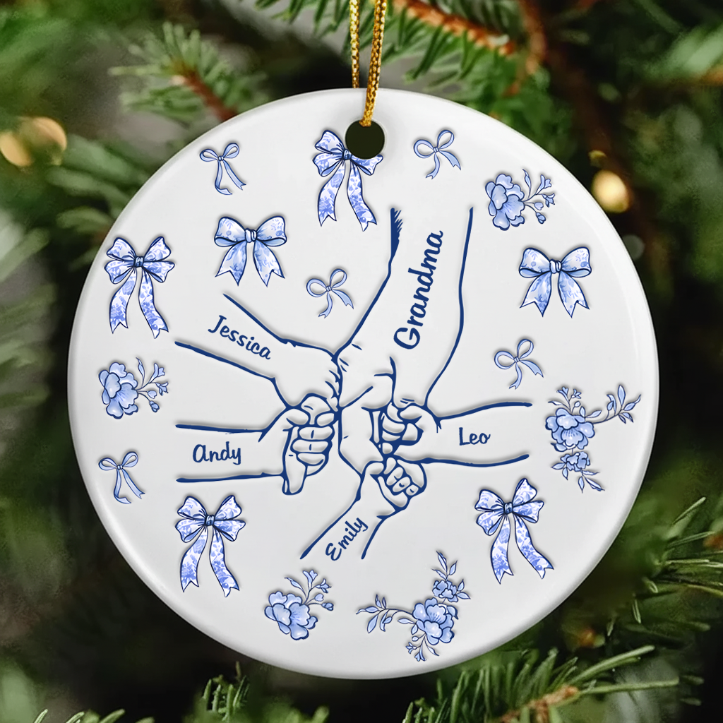 Custom Family Name Ceramic Ornament - Christmas Gift - Home Decor