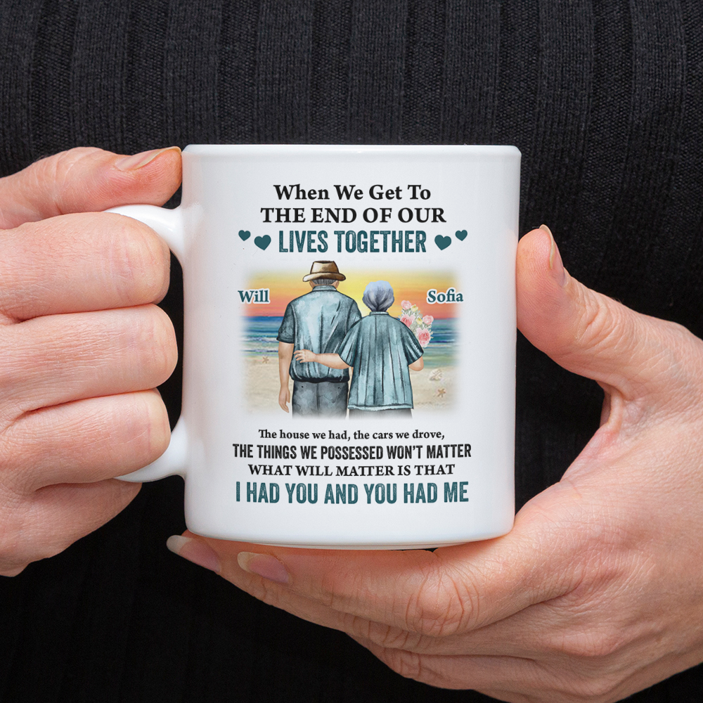 Old Couple - Custom Name - Personalized Custom Mug - Anniversary Gift