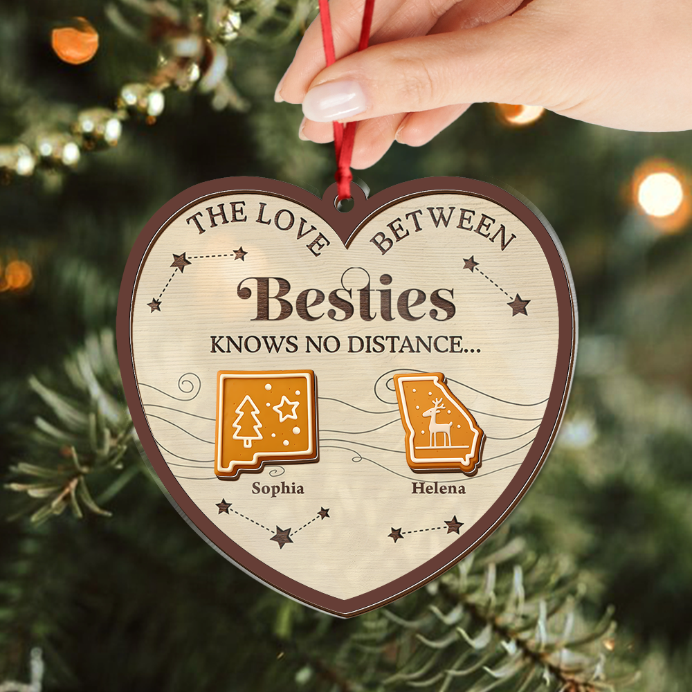 Family Love Know No Distance Cookies Style - Custom  Hologram Ornament