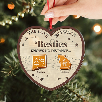 Family Love Know No Distance Cookies Style - Custom  Hologram Ornament