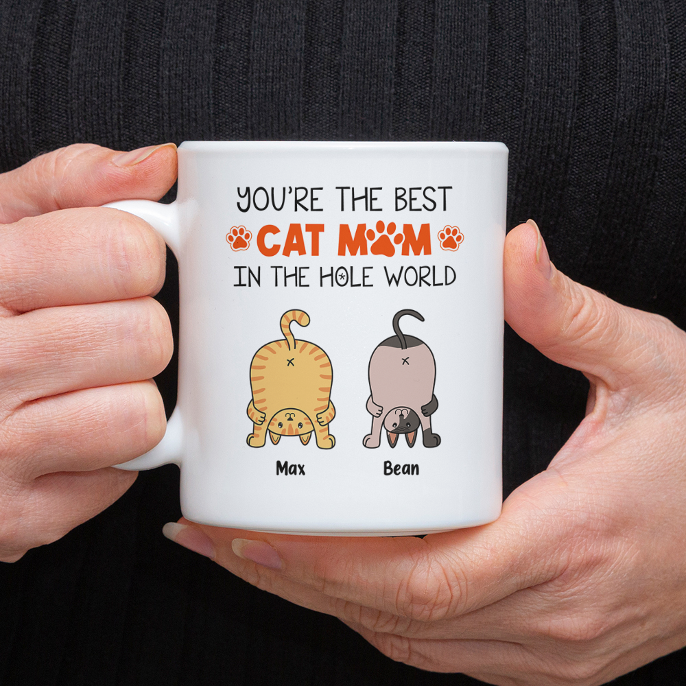 Best Cat Mom In The Hole World  - Cat Lover Mug - Personalized Custom Mug